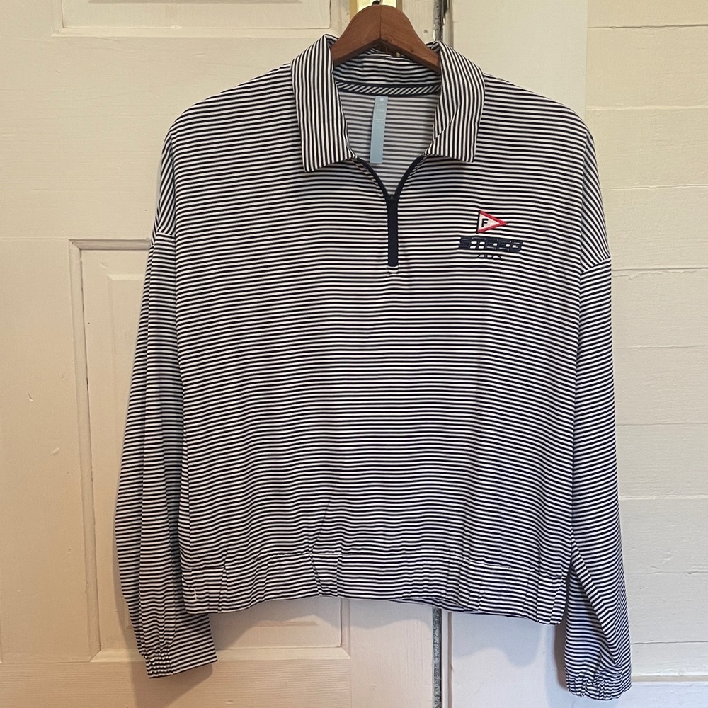 New Southern Tide Nautical Stripe Florida Yacht Club Pullover Top size M